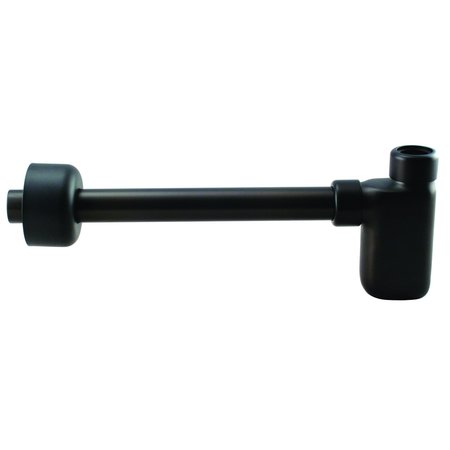 WESTBRASS 1-1/4" x 1-1/4" Flat Euro Trap W/ High Box Flange in Oil Rubbed Bronze D4053-1-12